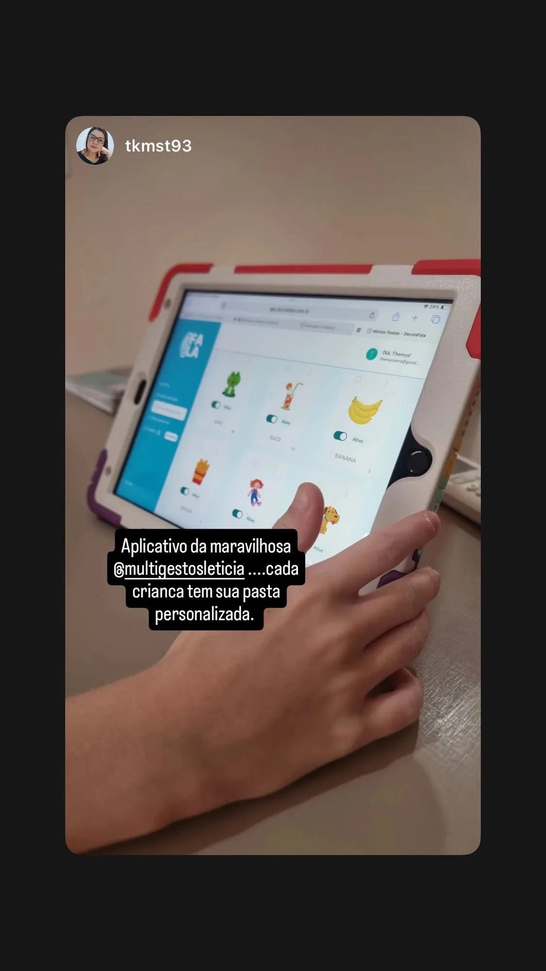 Story de fono sobre o App Decola Fala